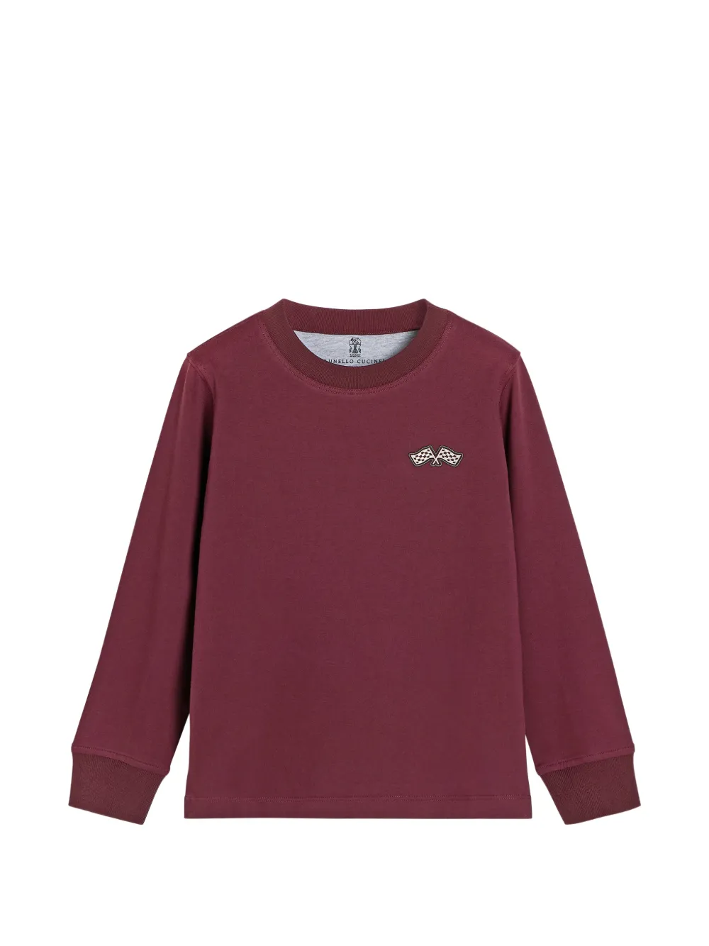 Brunello Cucinelli Kids embroidered long-sleeve sweatshirt - Rot
