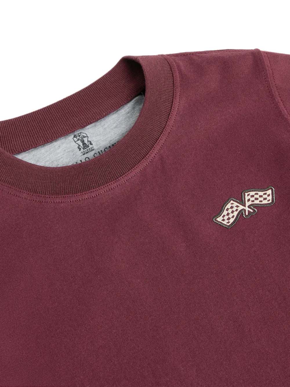 Brunello Cucinelli Kids embroidered long-sleeve sweatshirt Rood