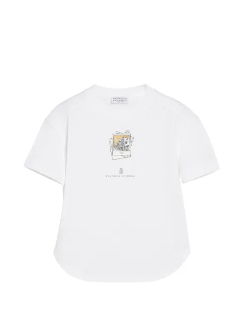Brunello Cucinelli Kids playera de algodón de jersey con estampado