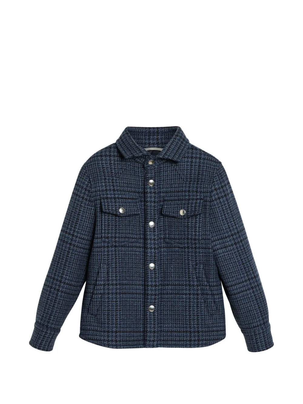 Brunello Cucinelli Kids Prince of Wales cashmere jacket - Blu