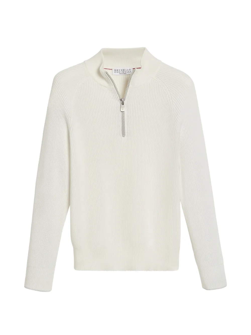 Brunello Cucinelli Kids half-zip English rib sweater - Toni neutri