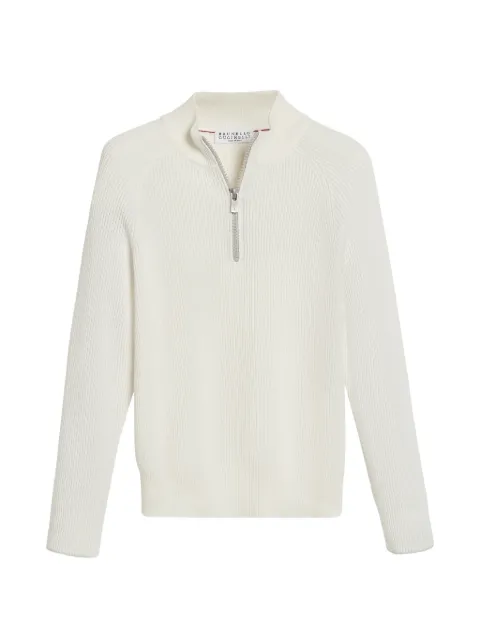 Brunello Cucinelli Kids half-zip English rib sweater