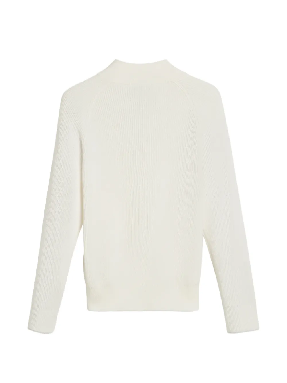 Brunello Cucinelli Kids Geribbelde trui met halve rits Beige