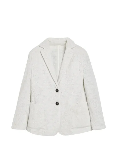 Brunello Cucinelli Kids lace-flowers jersey in sparkling virgin wool and cashmere blazer