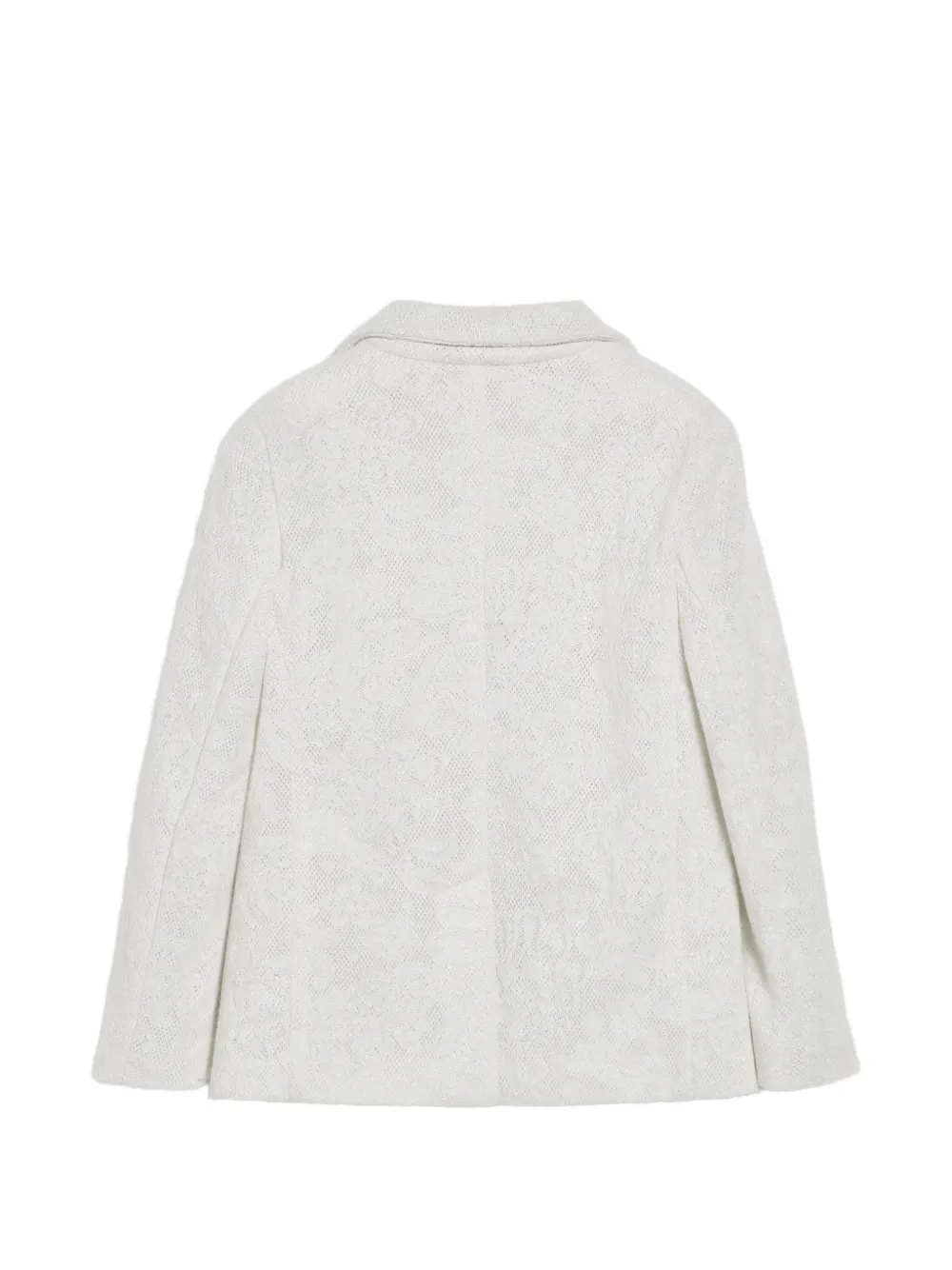 Brunello Cucinelli Kids Jersey blazer van scheerwol en kasjmier met bloemenkant Wit