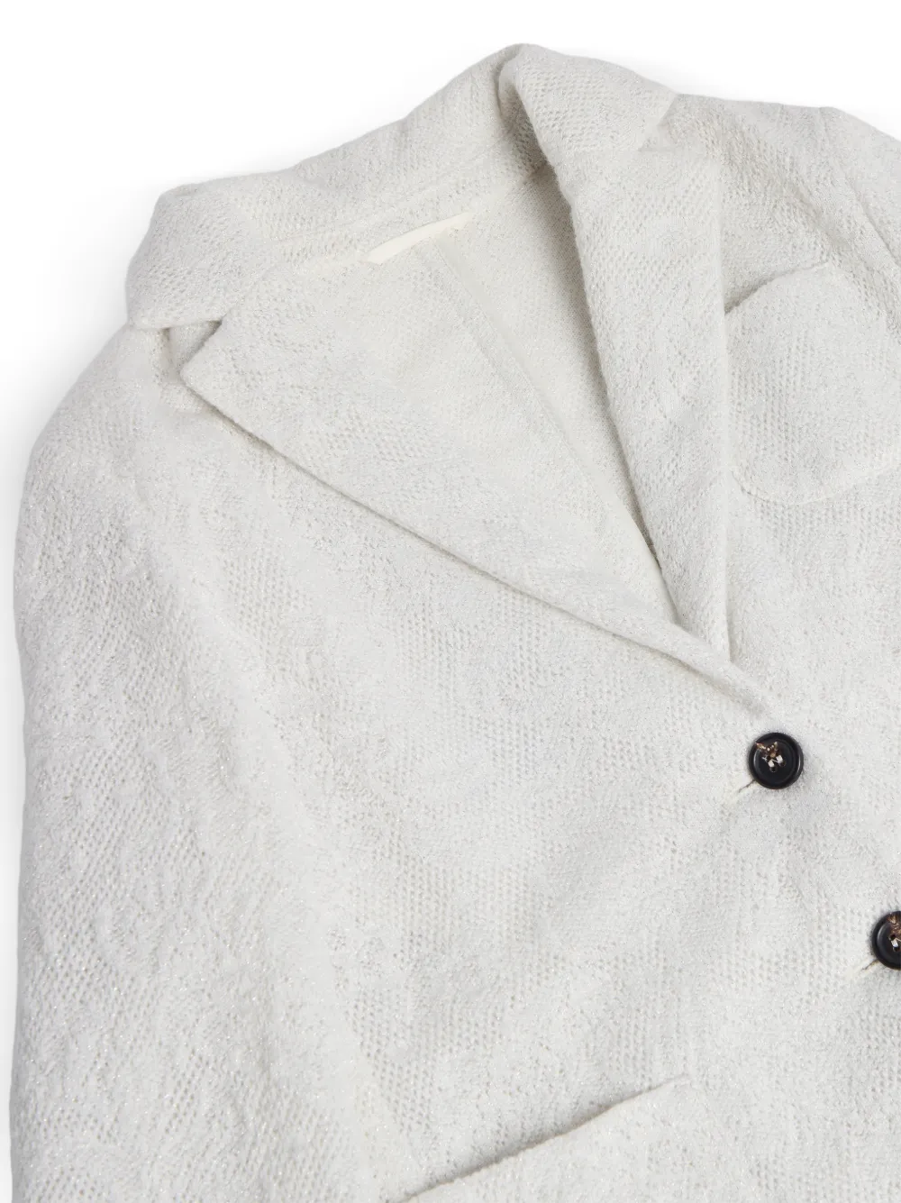 Brunello Cucinelli Kids Jersey blazer van scheerwol en kasjmier met bloemenkant Wit