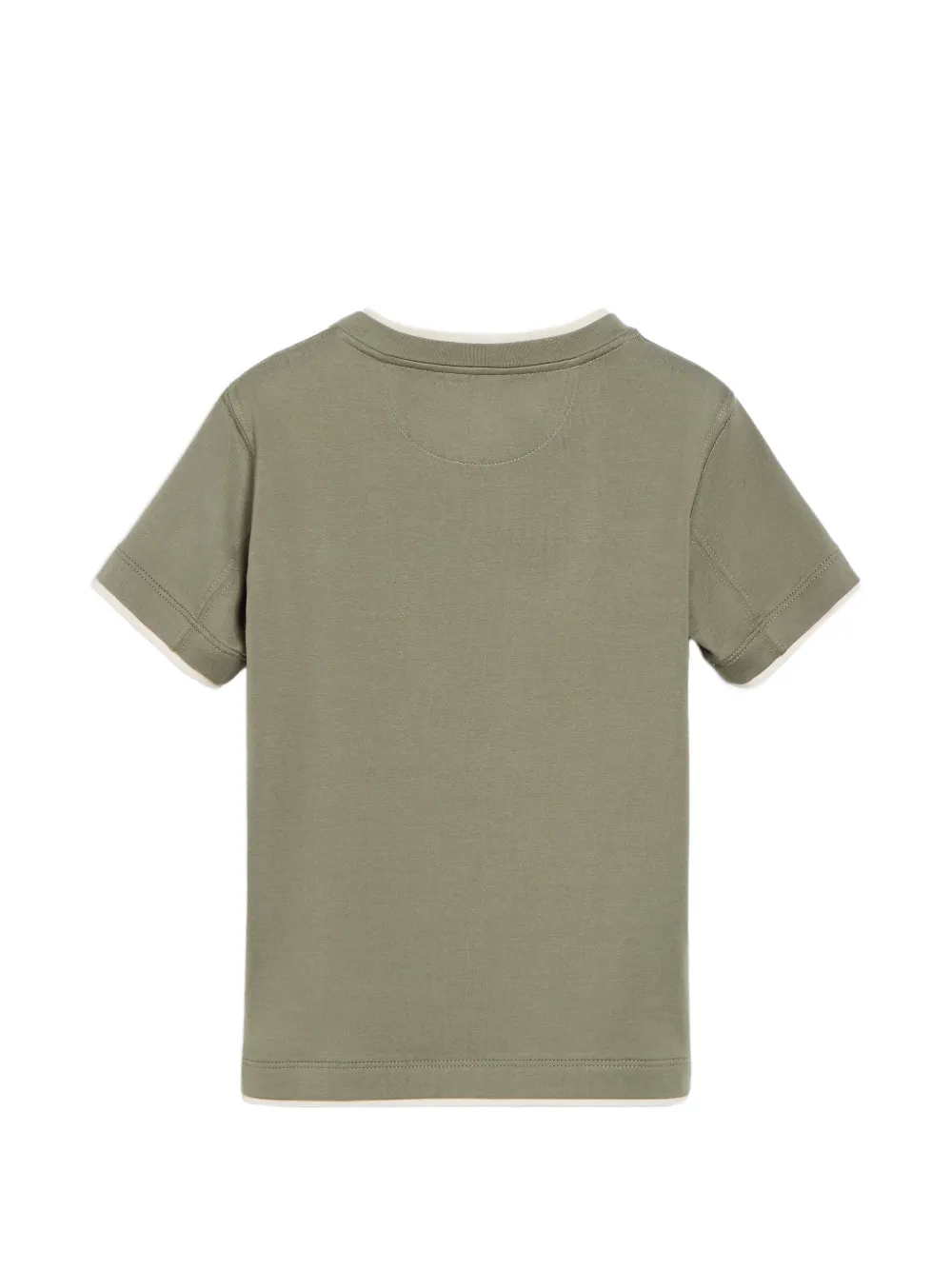 Brunello Cucinelli Kids Katoenen jersey T-shirt met imitatielaag Groen