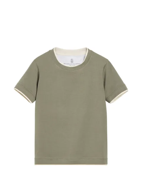 Brunello Cucinelli Kids cotton jersey T-shirt with faux-layering