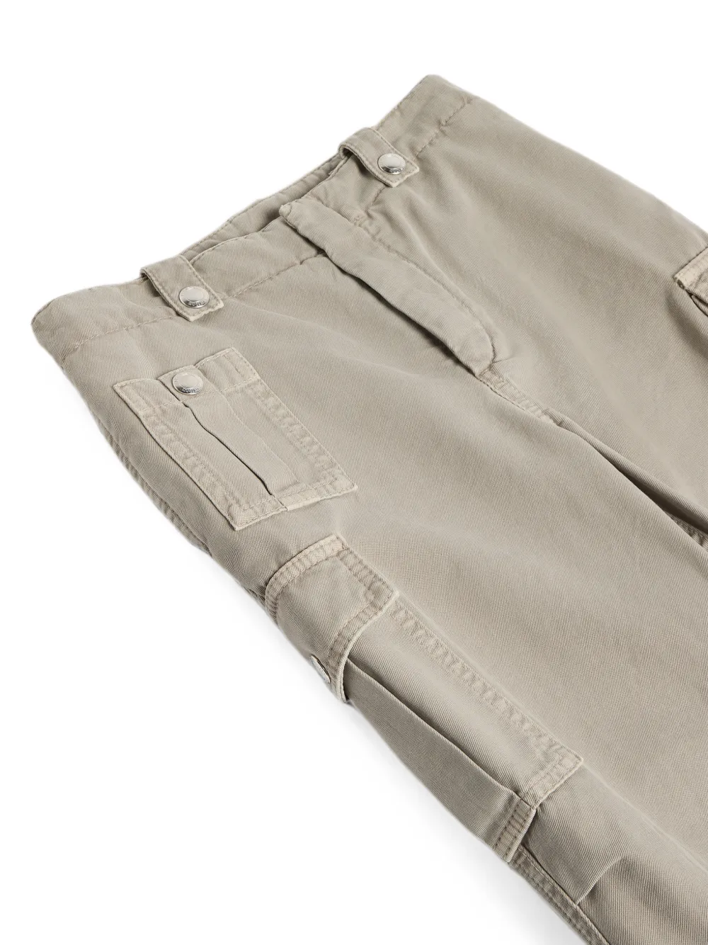 Brunello Cucinelli Kids Katoenen gabardine cargo broek met geverfd effect Beige