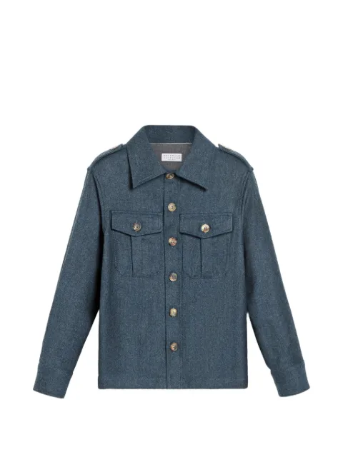 Brunello Cucinelli Kids Giacca-camicia in lana vergine