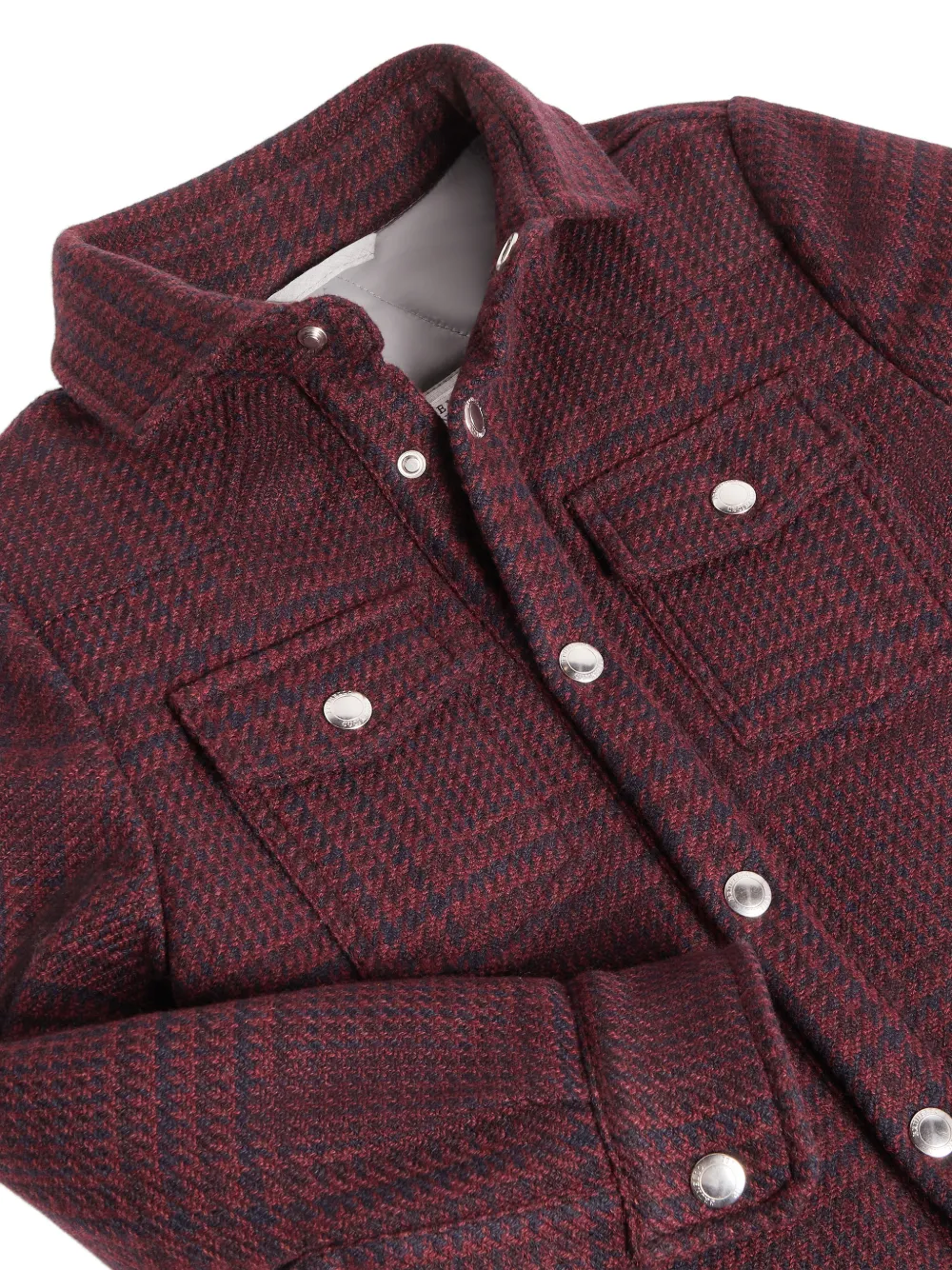Brunello Cucinelli Kids Prince of Wales kasjmier shirtjack Rood