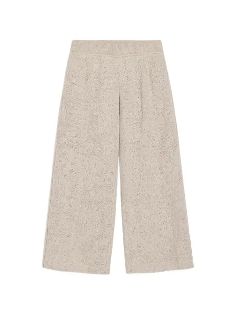 Brunello Cucinelli Kids lace flowers jersey in sparkling virgin wool and cashmere track trousers