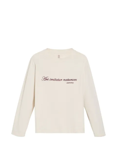 Brunello Cucinelli Kids cotton jersey long-sleeve T-shirt with embroidery