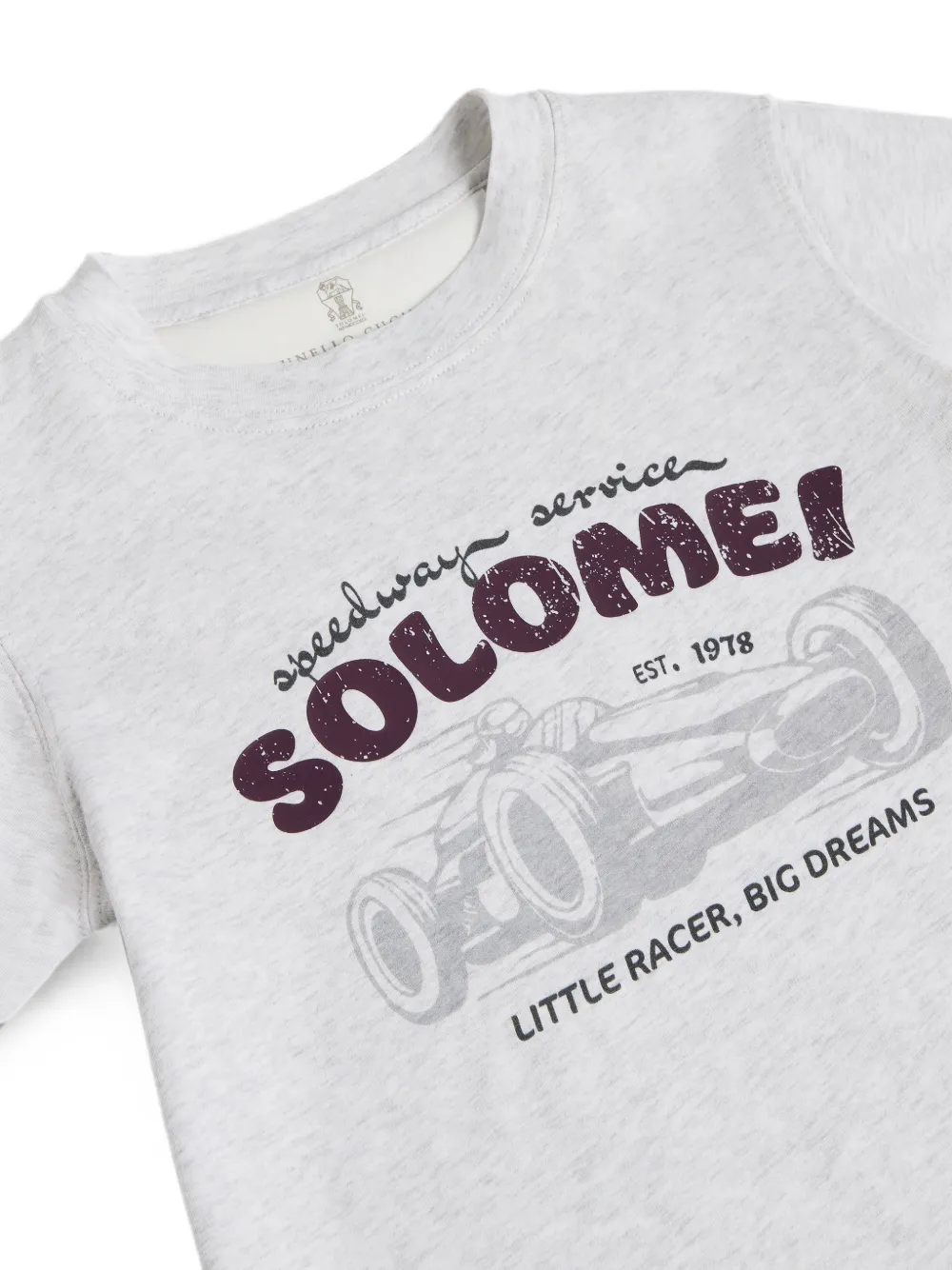 Brunello Cucinelli Kids Katoenen jersey T-shirt met print Grijs