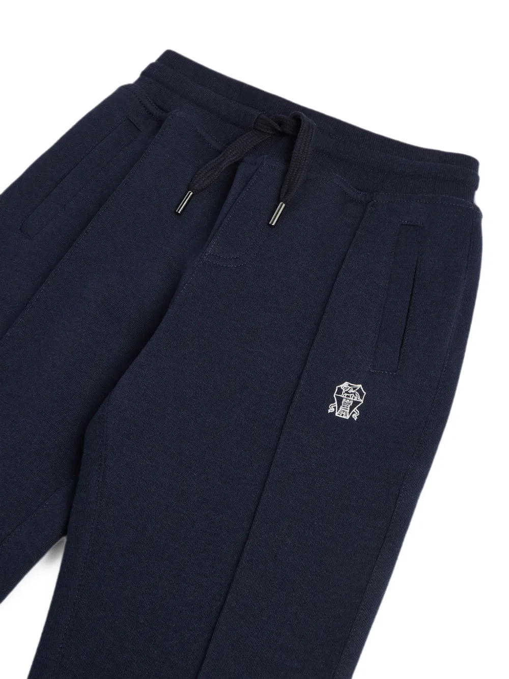 Brunello Cucinelli Kids Trainingsbroek met geborduurd logo Blauw