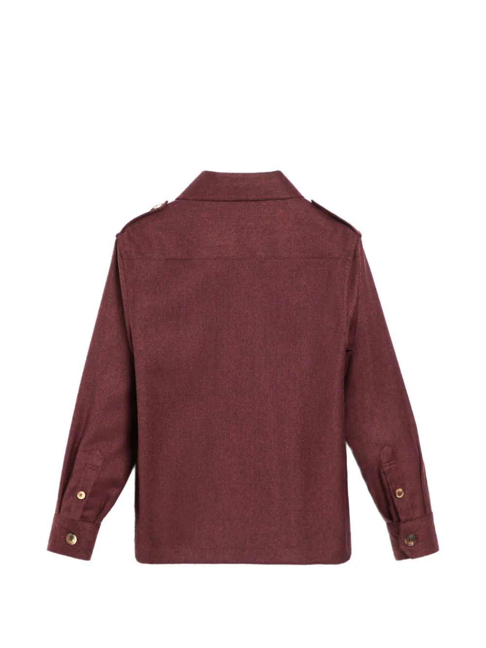 Brunello Cucinelli Kids Flanellen shirtjack van scheerwol met borstzakken Rood