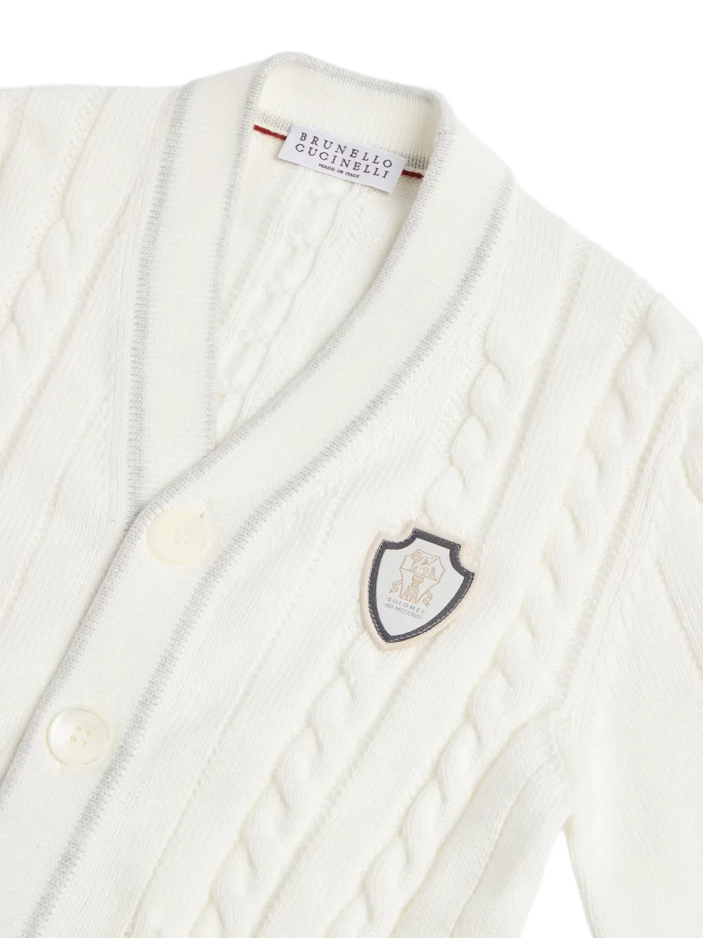Brunello Cucinelli Kids Kabelgebreid vest Beige