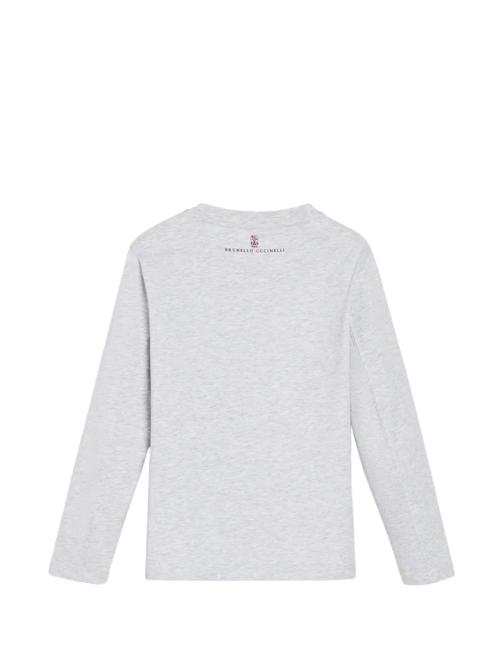 Brunello Cucinelli Kids embroidered long-sleeve T-shirt Grijs
