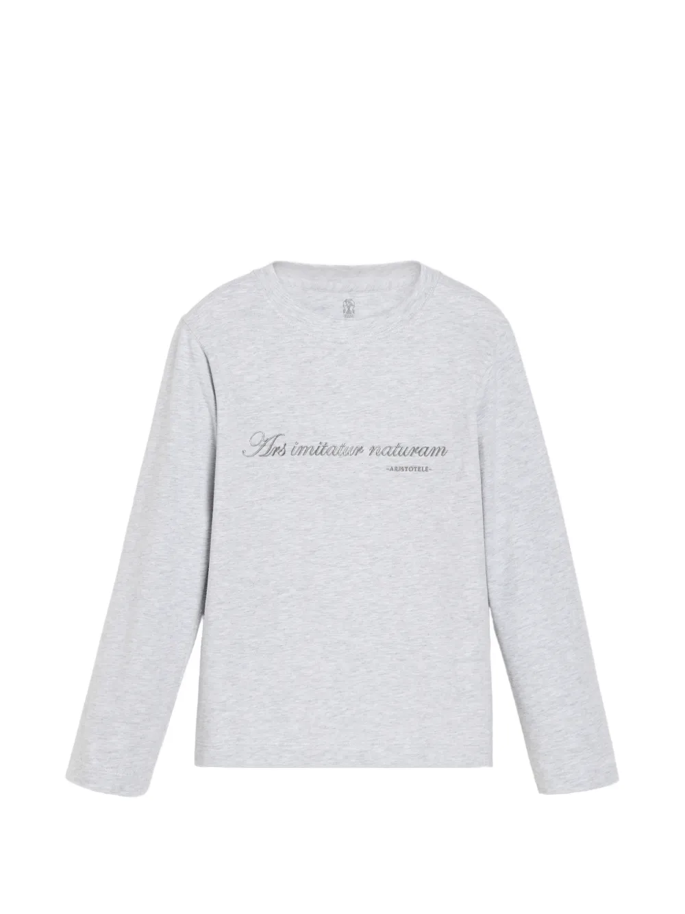 Brunello Cucinelli Kids embroidered long-sleeve T-shirt - Grigio