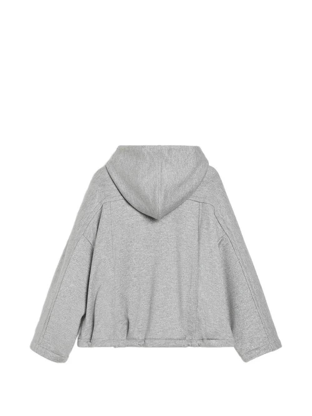 Brunello Cucinelli Kids Katoenen badstof sweater met capuchon rits en Monili-verfraaiing Grijs