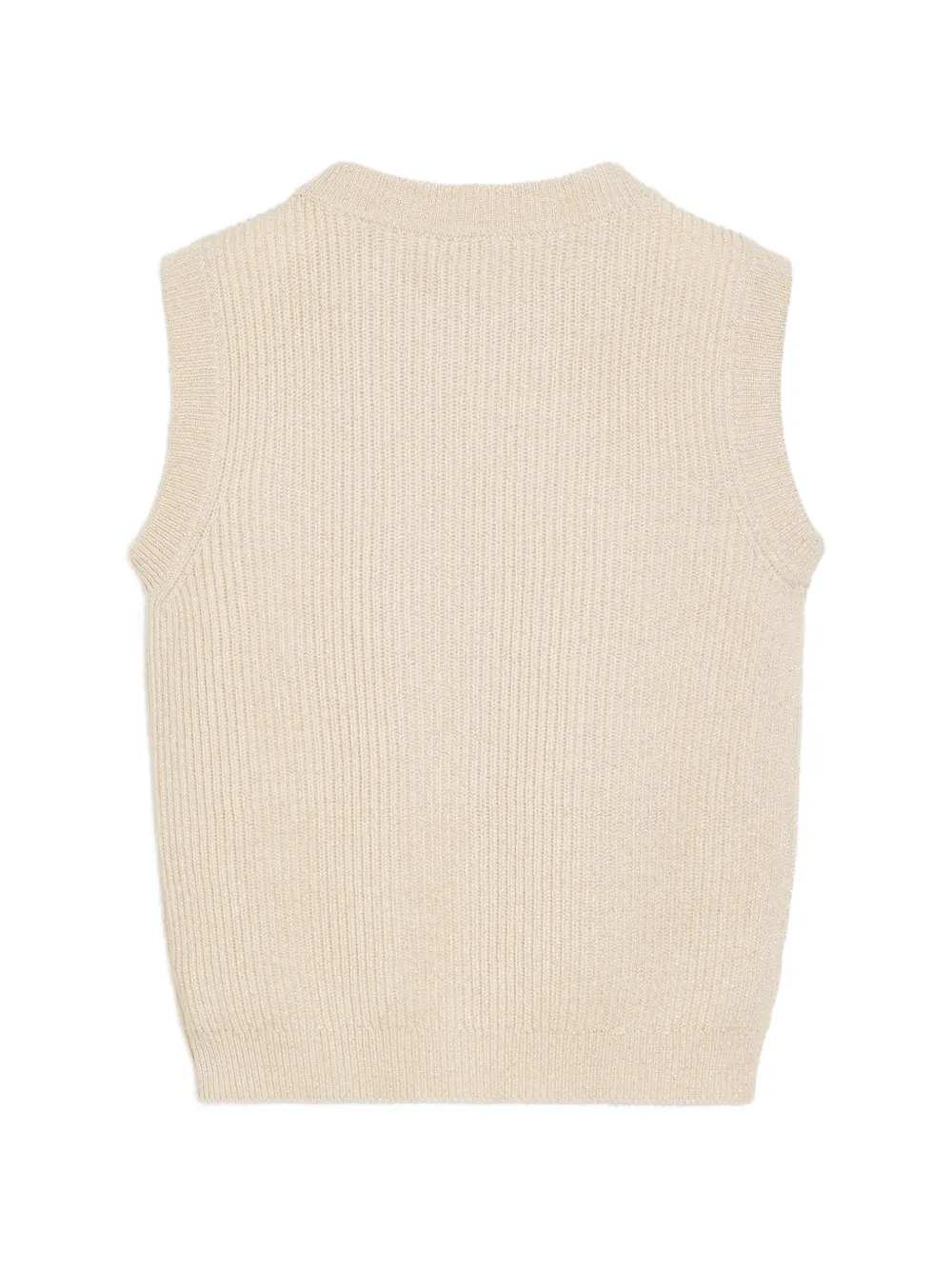 Brunello Cucinelli Kids Geribbelde kasjmier top Beige