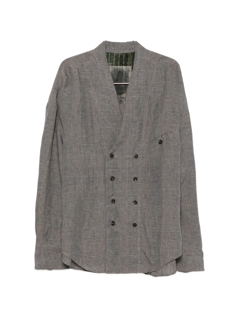 Ziggy Chen Prince of Wales double-breasted jacket - Grau