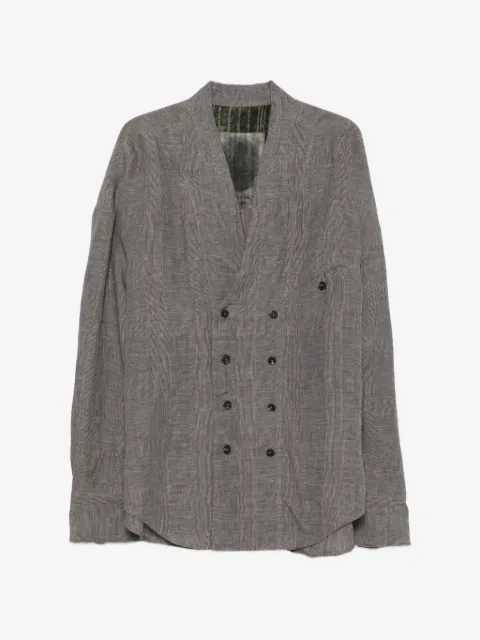 Ziggy Chen Prince of Wales double-breasted jacket