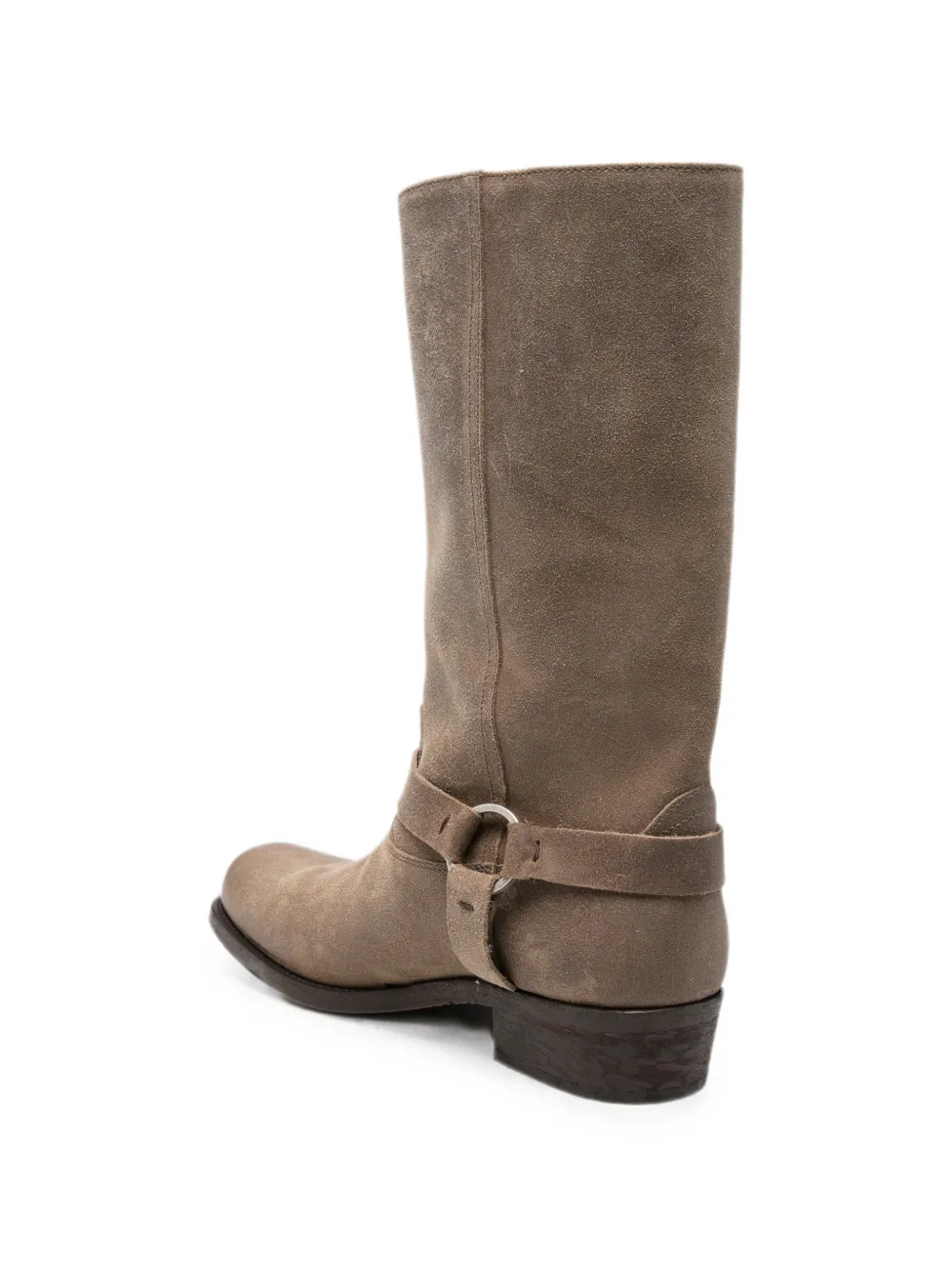 Golden Goose square-toe biker boots Beige