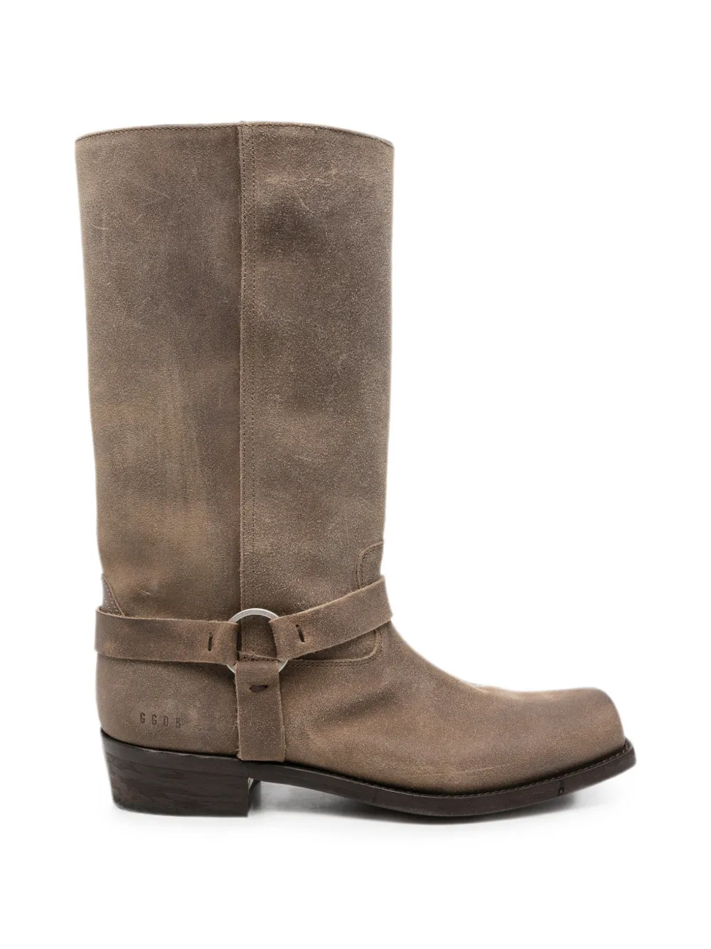 Golden Goose square-toe biker boots Beige