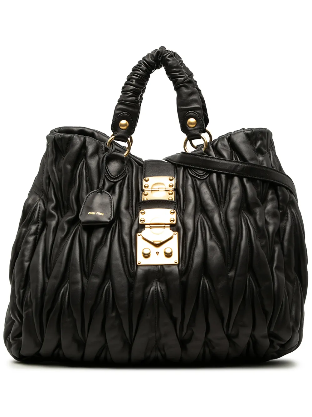 Miu Miu Pre-Owned 2010-2026 Matelasse Nappa Coffer satchel - Nero