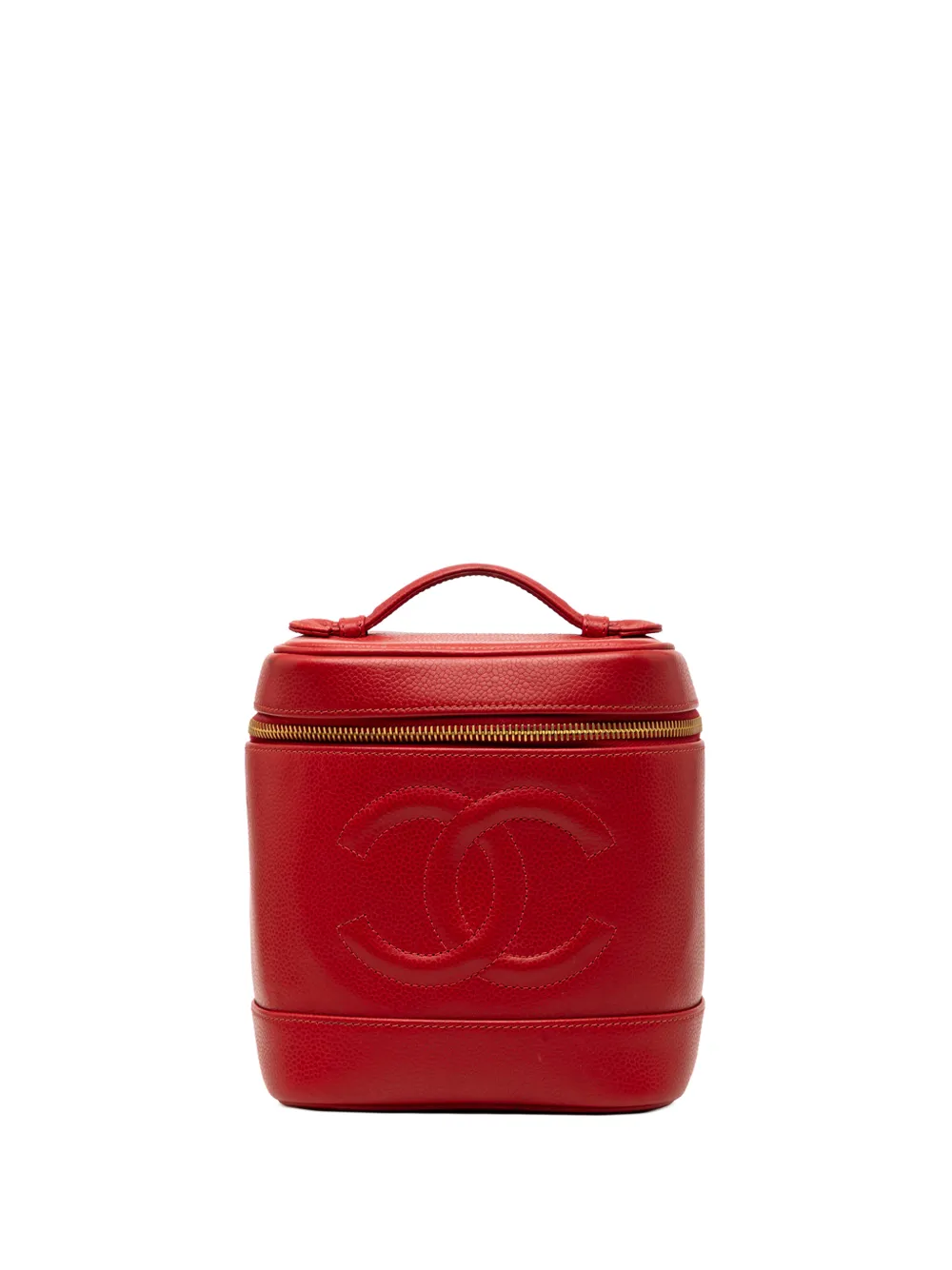 CHANEL Pre-Owned 1994-1996 CC Caviar vanity bag - Rosso