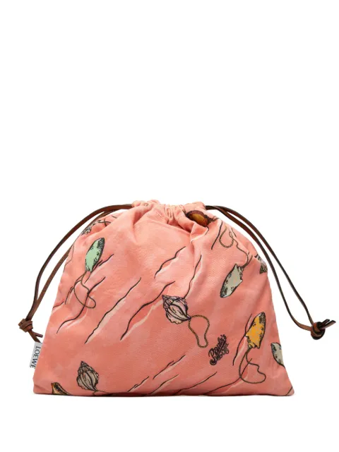 Loewe Pre-Owned 2021 Paulas Ibiza Canvas Seashell Print Drawstring pouch