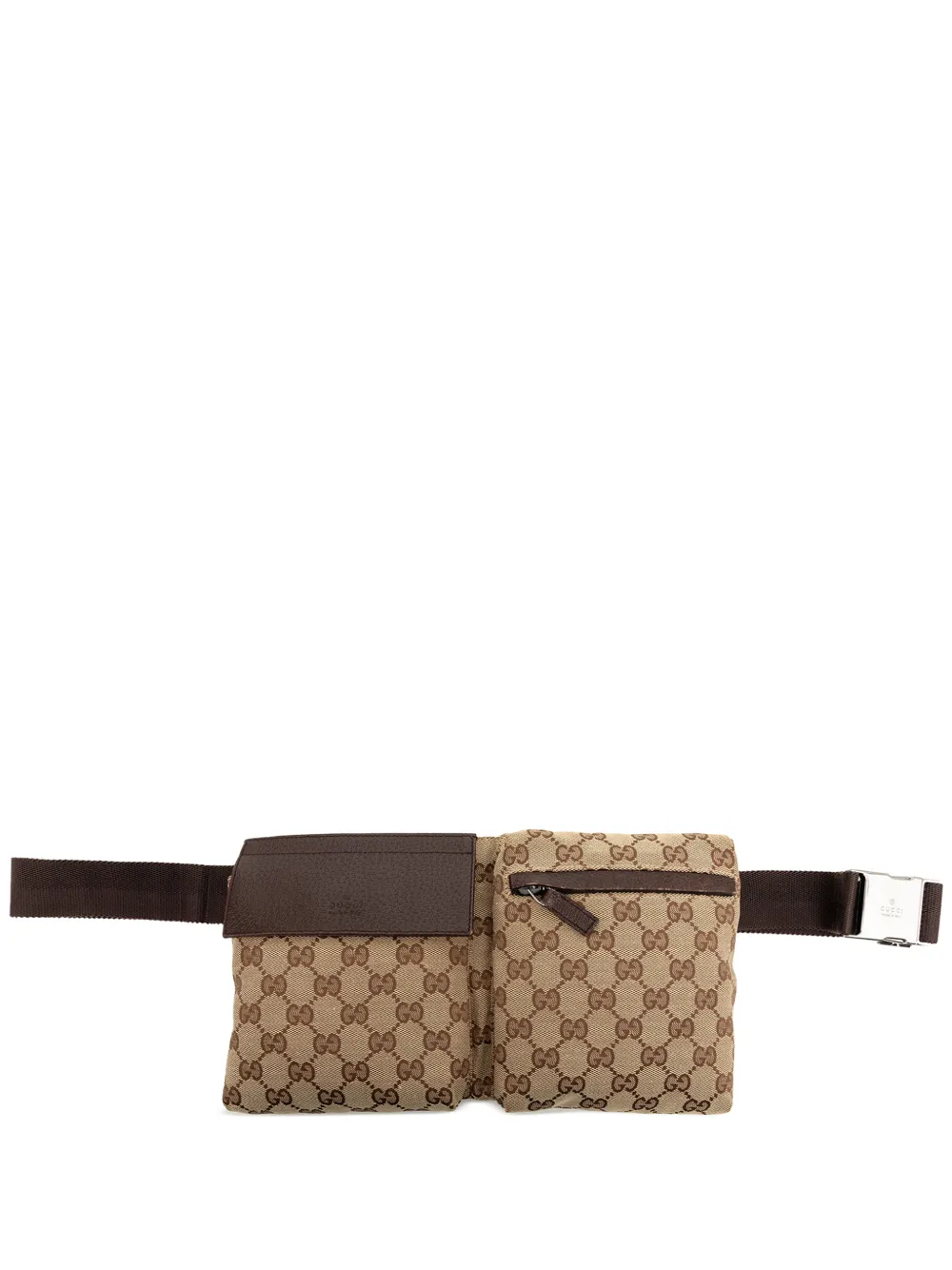 Gucci Pre-Owned 2000-2015 GG Canvas Double Pocket belt bag - Toni neutri