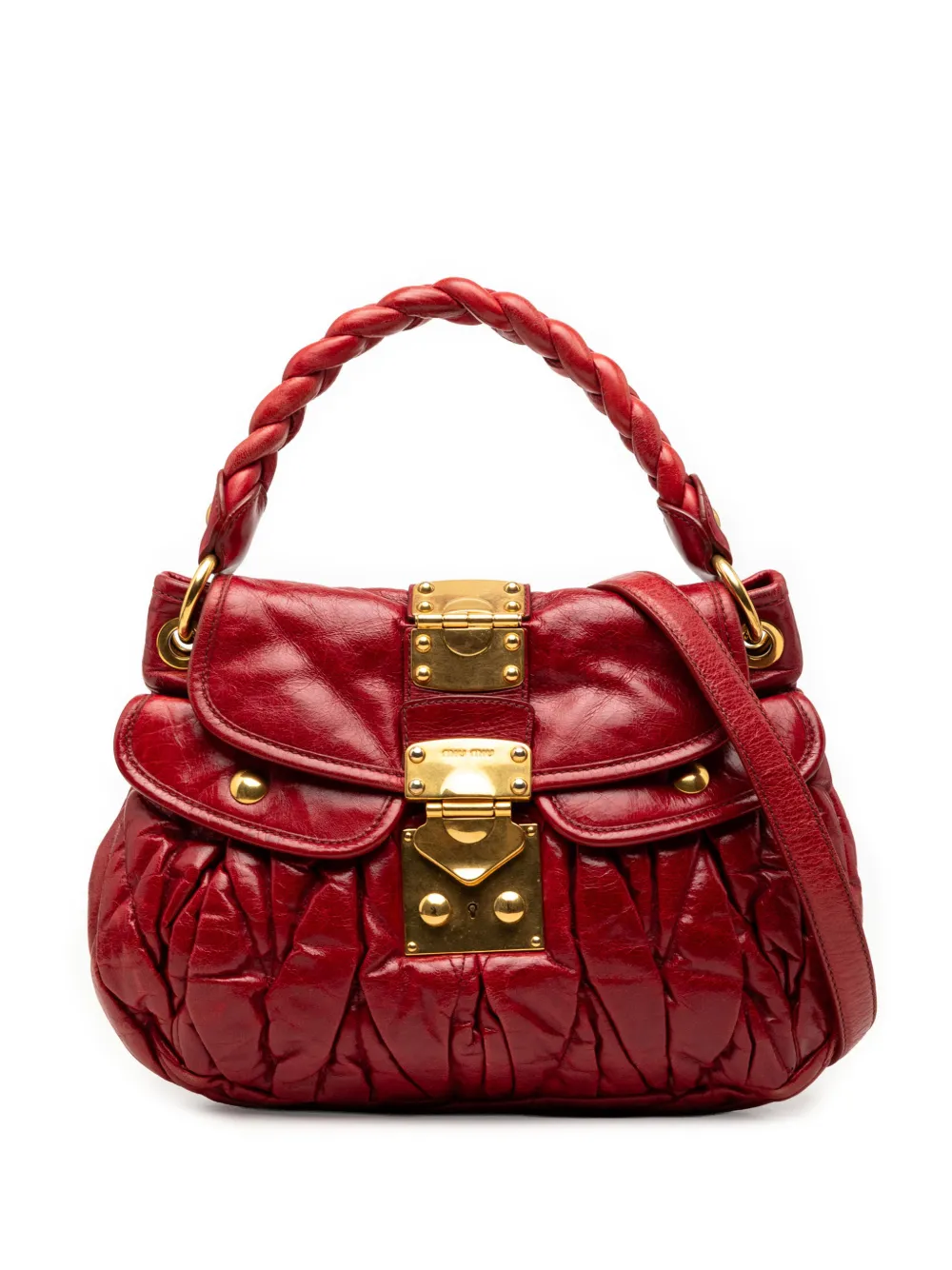 Miu Miu Pre-Owned 2000-2010 Matelasse Nappa Coffer satchel - Rosso