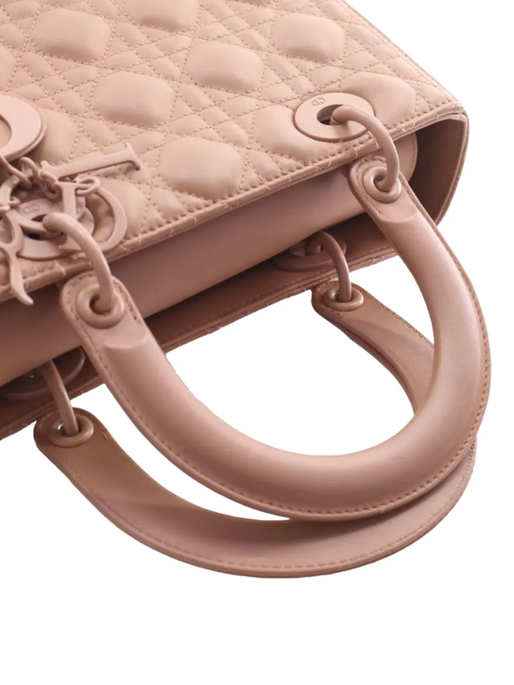 Dior Pre-owned 2019 Medium Ultra Matte Calfskin Cannage Lady Dior Satchel in Brown, view 2