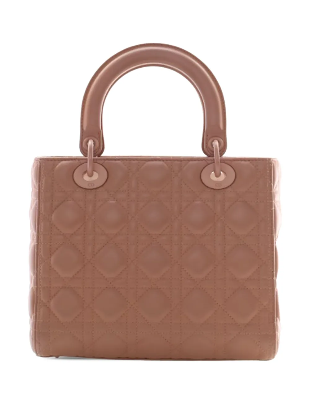 Dior Pre-owned 2019 Medium Ultra Matte Calfskin Cannage Lady Dior Satchel in Brown, view 3