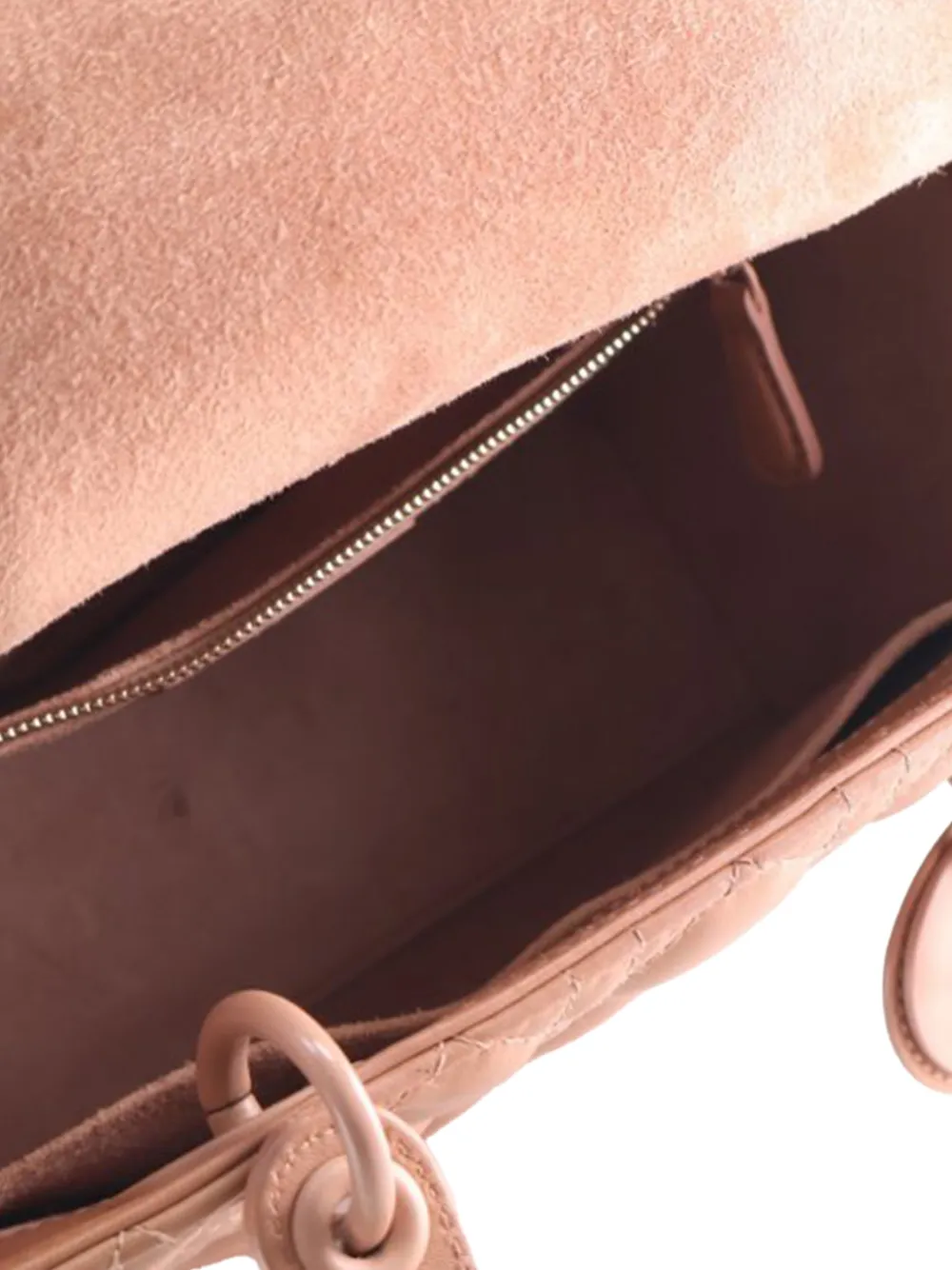 Dior Pre-owned 2019 Medium Ultra Matte Calfskin Cannage Lady Dior Satchel in Brown, view 5