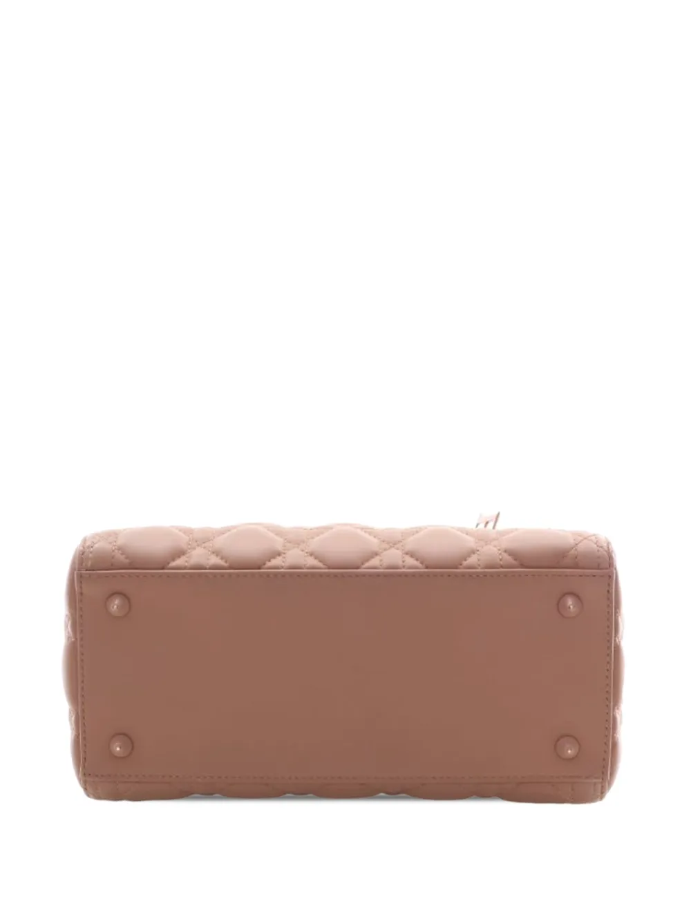 Dior Pre-owned 2019 Medium Ultra Matte Calfskin Cannage Lady Dior Satchel in Brown, view 4