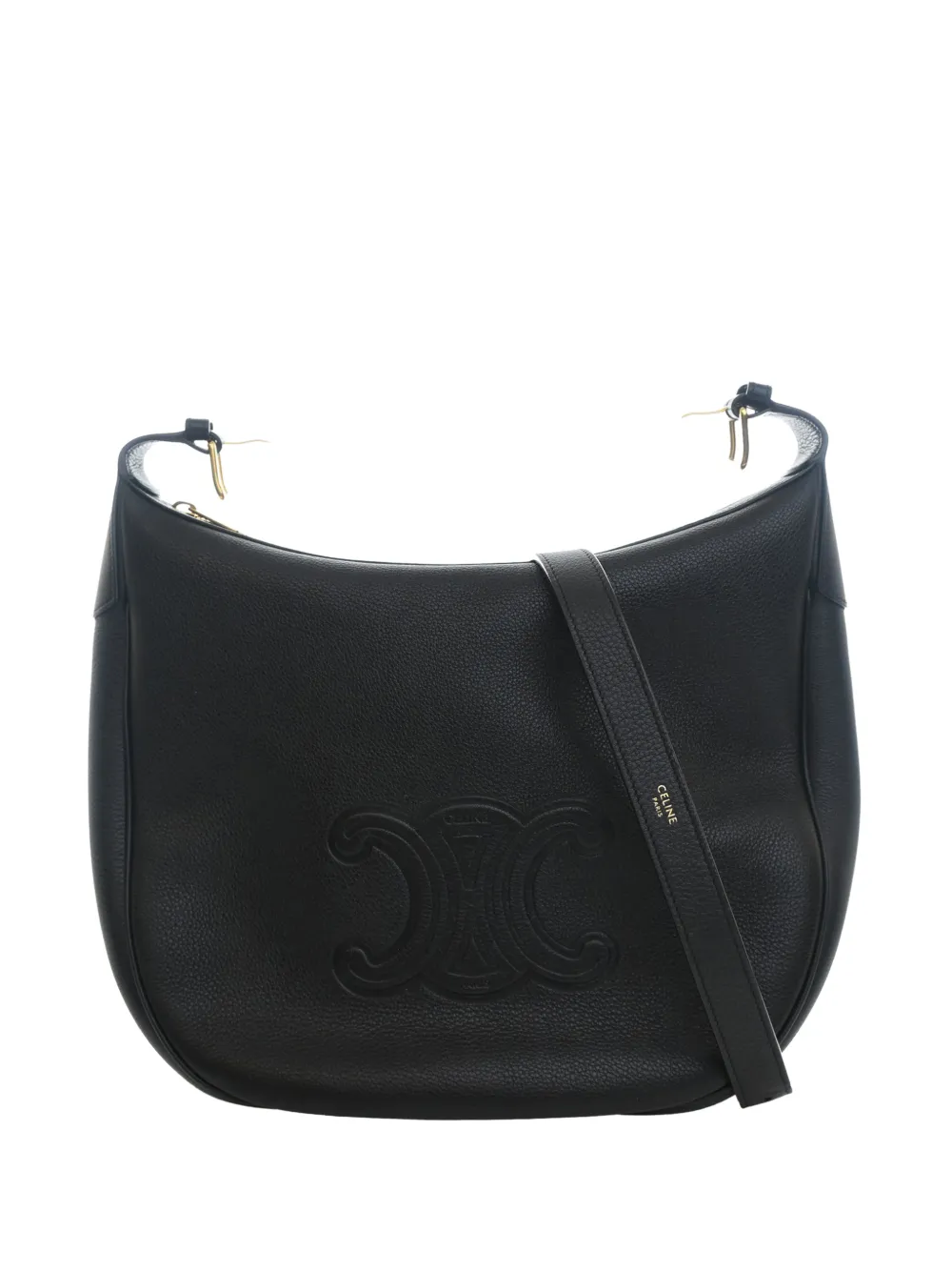 Celine Pre-Owned 2024 Medium Supple Grained Calfskin Heloise shoulder bag - Nero