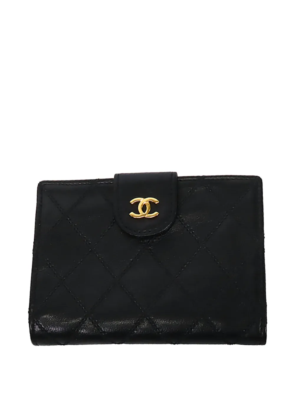 CHANEL Pre-Owned 1989-1991 CC Quilted Lambskin Bifold Compact Wallet small wallets - Nero