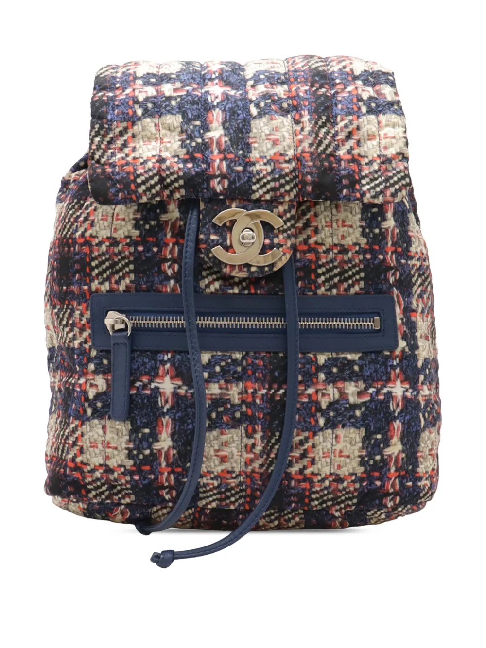 CHANEL Pre-Owned 2013-2014 CC Nylon Tweed Printed backpack - Blu