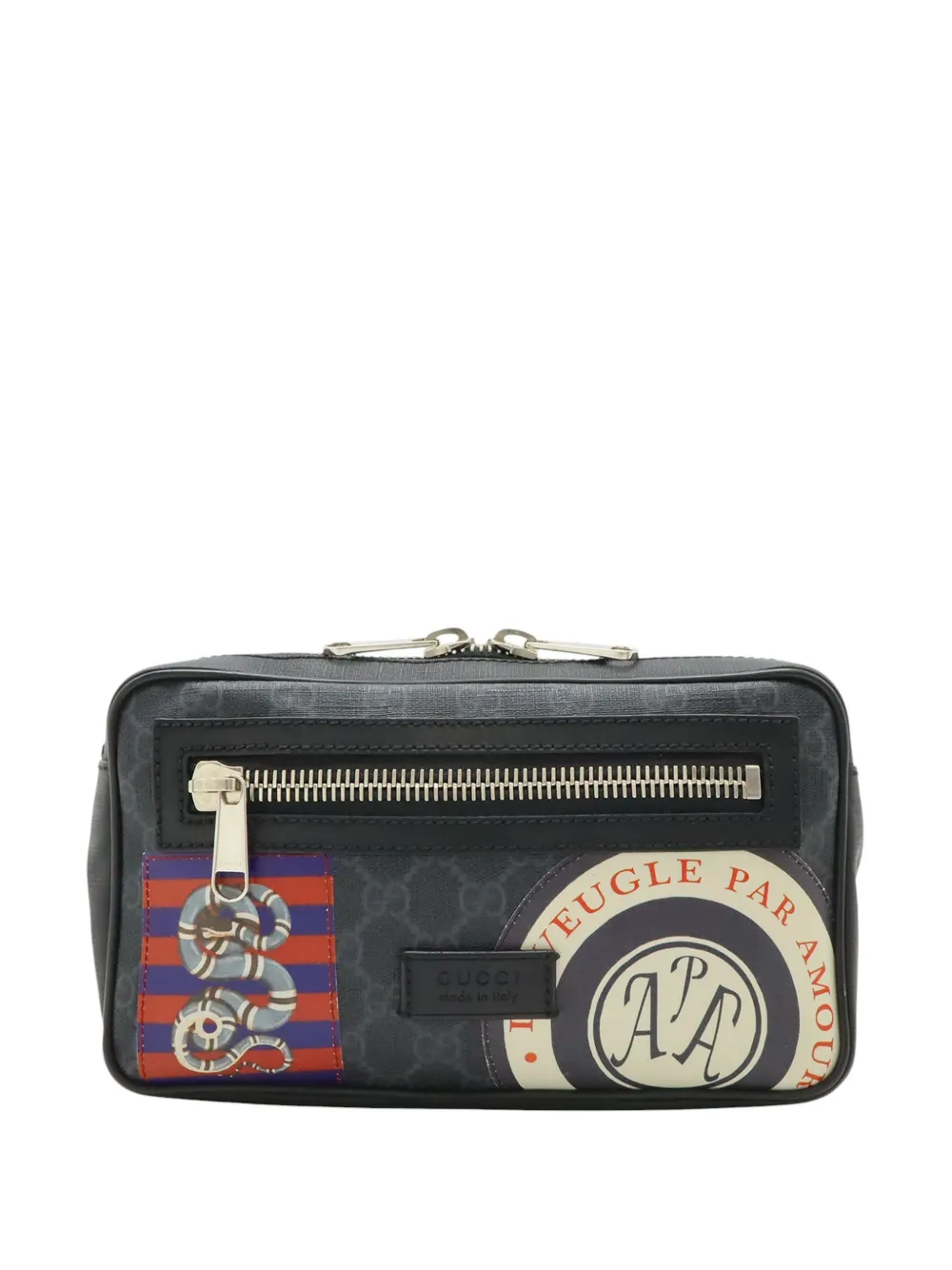 Gucci Pre-Owned 2016-2026 GG Supreme Web Night Courrier belt bag - Nero