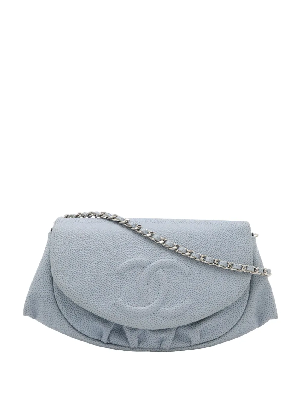 CHANEL Pre-Owned 2013-2014 CC Caviar Half Moon Wallet on Chain crossbody bag - Blu