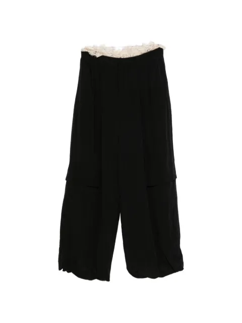 Sea lace-trimmed trousers