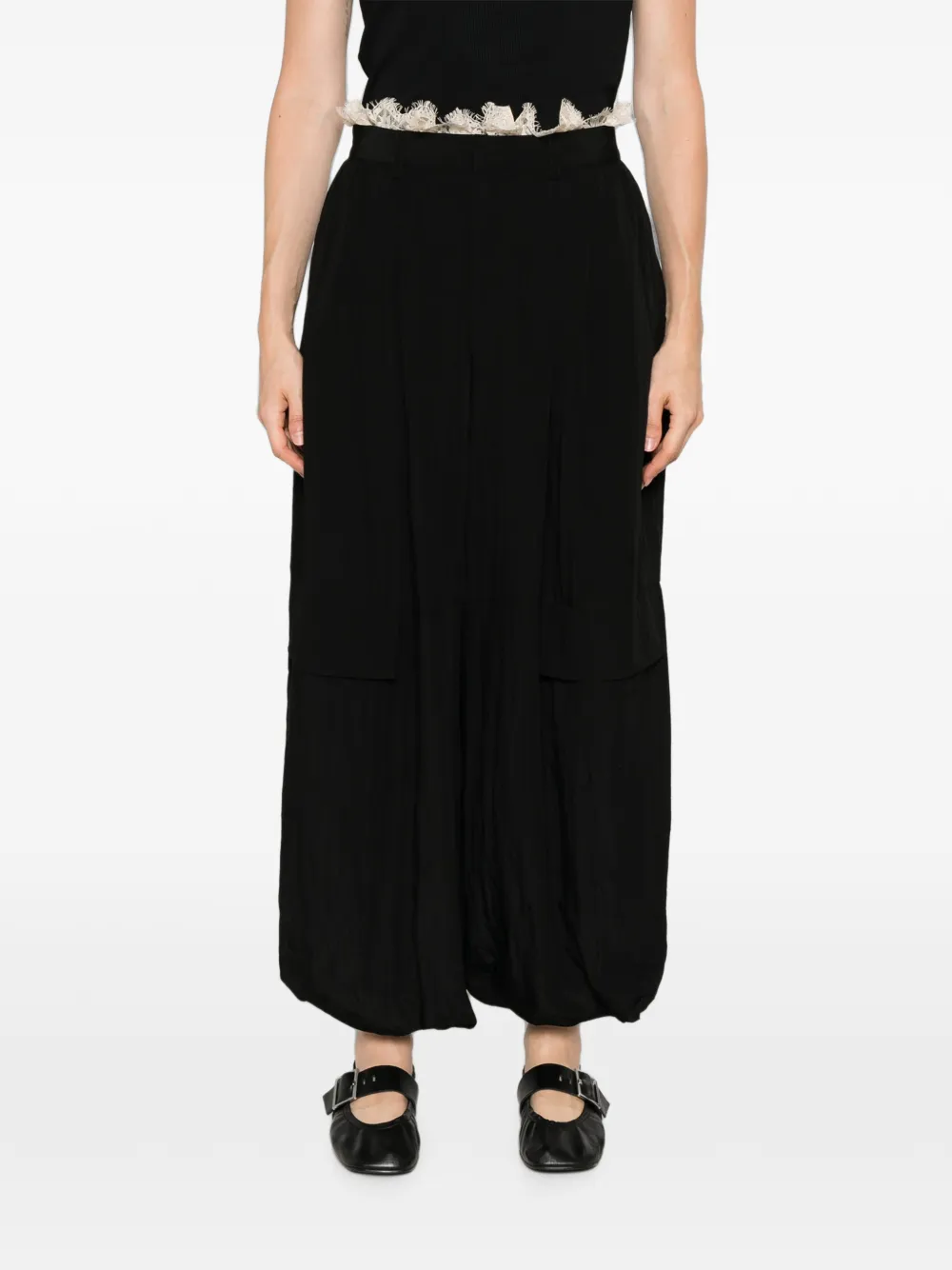 Sea Broek met kanten zoom Zwart
