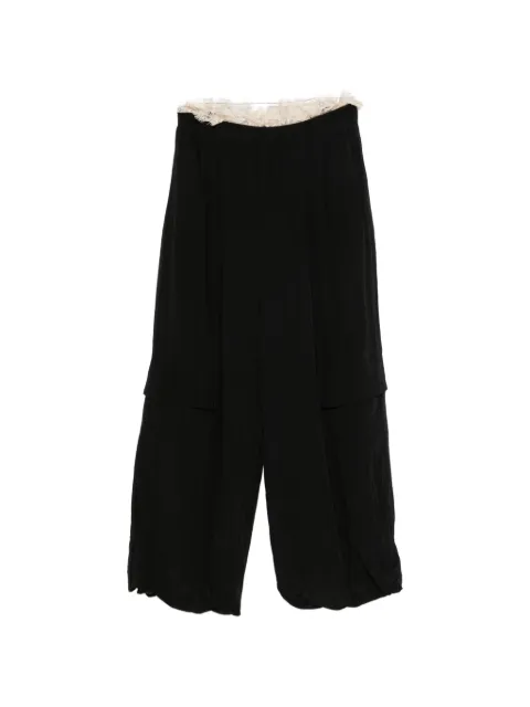Sea lace-trimmed trousers