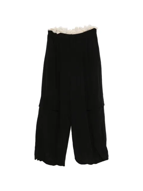 Sea lace-trimmed trousers