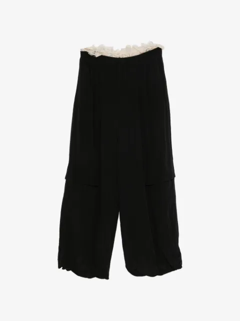 Sea lace-trimmed trousers