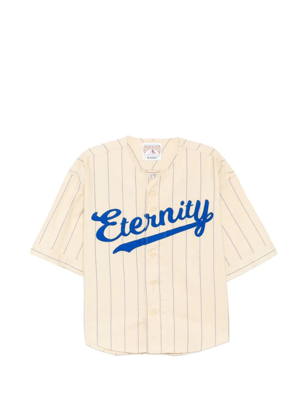 Le Mont Saint Michel pinstripe-print baseball shirt