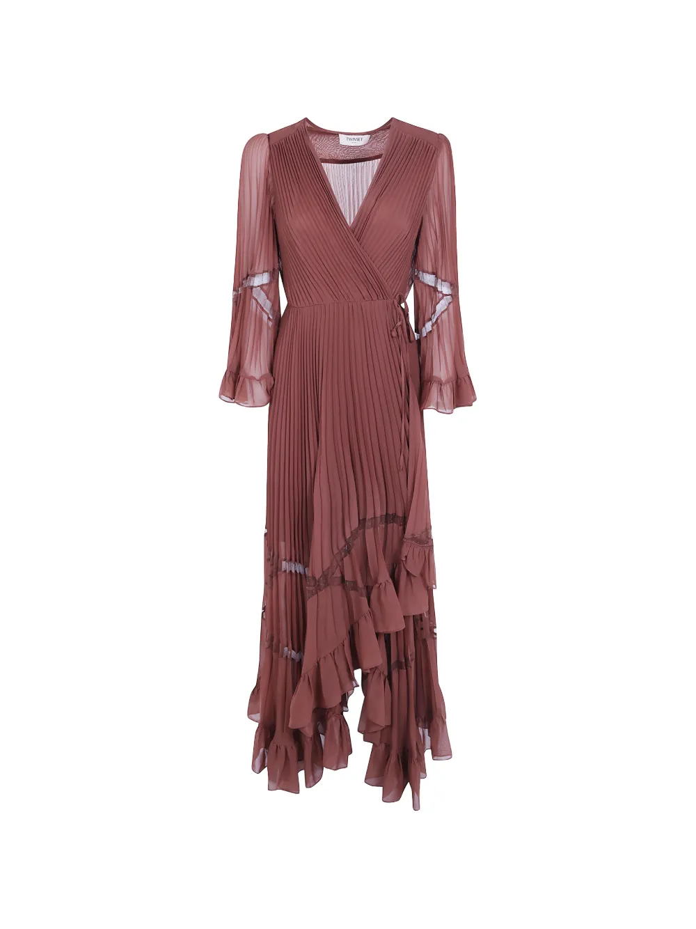 TWINSET Gerüschtes Kleid mit Falten - Braun